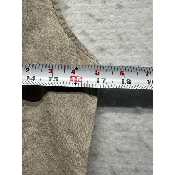 Vintage Charter Club 100% Linen Sleeveless Button Front Top Beige Neutral Size 6 - Picture 5 of 9
